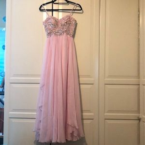 Sherri Hill lite pink Spaghetti strap sz2 sequined